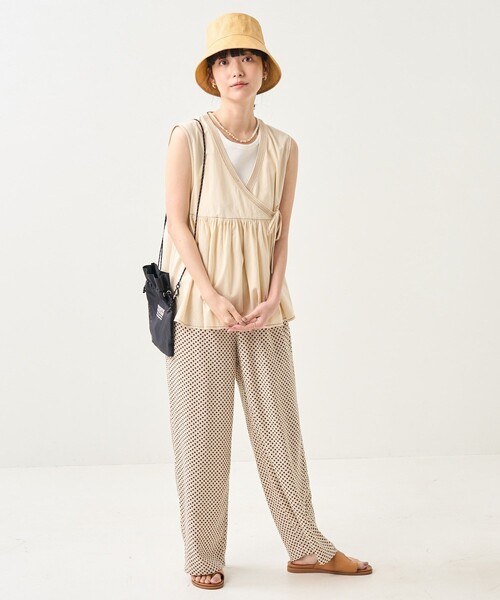 FREAK'S STORE（フリークスストア）の「カシュクール配色ステッチベスト（ベスト・レディース・オリーブ/ブラック/オフホワイト・ﾌﾘ-）」の12枚目の写真