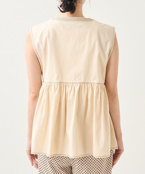 FREAK'S STORE（フリークスストア）の「カシュクール配色ステッチベスト（ベスト・レディース・オリーブ/ブラック/オフホワイト・ﾌﾘ-）」の19枚目の写真