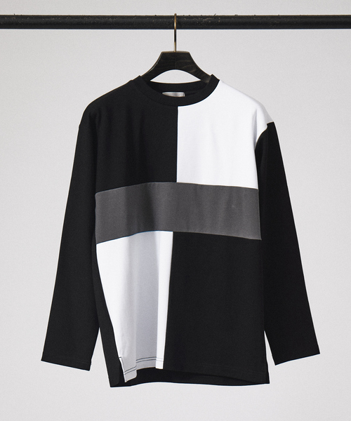 ABAHOUSE GRAY(アバハウスグレイ)の「【パネル切替】ポンチ 長袖 Tシャツ(Tシャツ/カットソー・メンズ・グレイッシュベージュ/ホワイト/ブラック・46/48)」の12枚目の写真
