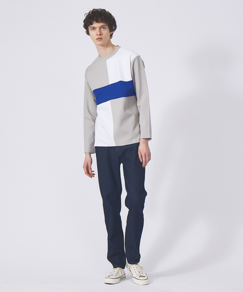 ABAHOUSE GRAY(アバハウスグレイ)の「【パネル切替】ポンチ 長袖 Tシャツ(Tシャツ/カットソー・メンズ・グレイッシュベージュ/ホワイト/ブラック・46/48)」の16枚目の写真