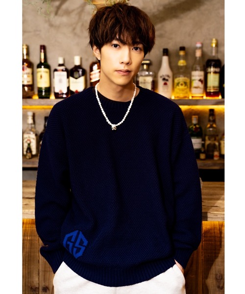 GISHER(ギッシャー)の「GISHER TEXTURED KNIT(ニット/セーター・メンズ・ピンク/ネイビー/オフホワイト・FREE)」の3枚目の写真