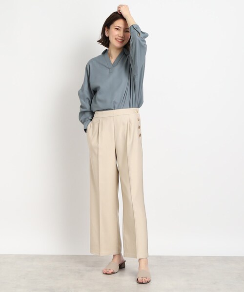 SHOO・LA・RUE（シューラルー）の「◆ドルマン衿付きシャツ（シャツ/ブラウス・レディース・ホワイト系/ピンク系/チャコールグレー/ブルー・00）」の20枚目の写真