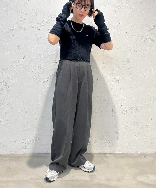 apres jour mignon(アプレジュールミニョン)の「ロゴケーブルアームウォーマーセット【ZOZOTOWN限定アイテム】(ニット/セーター・レディース・ネイビー/ライトグレー/アイボリー/ピンク・フリー/X-LARGE)」の22枚目の写真