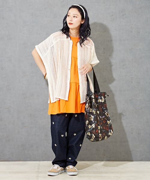 CUBE SUGAR(キューブシュガー)の「無地カットソーティアードプルオーバー(チュニック・レディース・ピンク/オレンジ/ブラック/イエロー/ホワイト・M)」の22枚目の写真