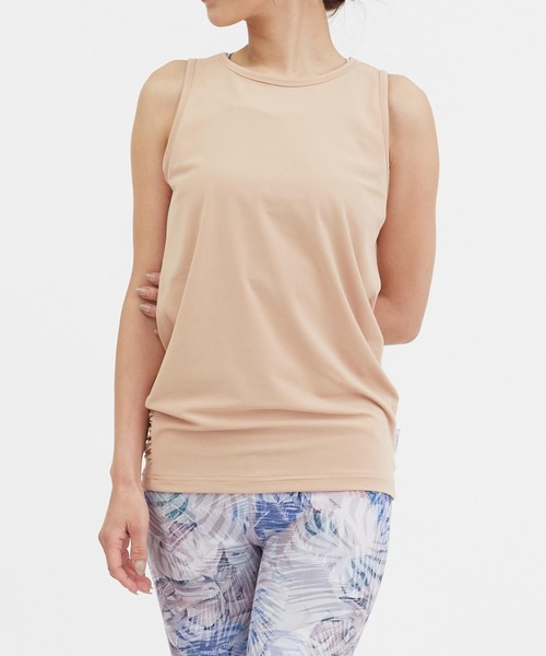 Julier Yoga and Relax(ジュリエヨガアンドリラックス)の「Julier Ecocoベア天竺タンクトップ(その他トップス・レディース・ピンク/ホワイト/ブラック・1/0)」の2枚目の写真
