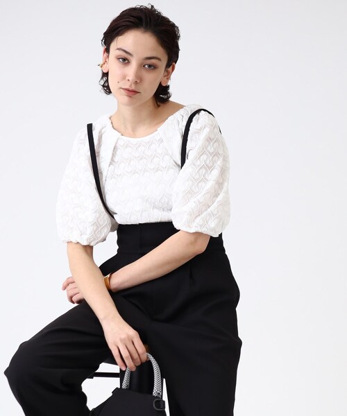 INDIVI / インディヴィ ラッセルレースブラウス【ウォッシャブル】 GALLEST（ギャレスト）の「ラッセルレースブラウス