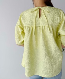 Meli rich | ジャガードペプラム5分袖ブラウス(シャツ/ブラウス)