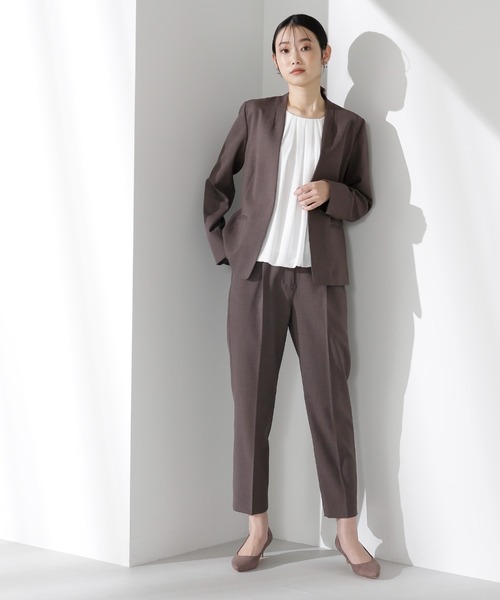 NATURAL BEAUTY BASIC（ナチュラルビューティーベーシック）の「◇＜リネンライクセットアップ＞テーパードパンツ（その他パンツ・レディース・グレイッシュベージュ/チャコールグレー・LARGE/X-SMALL/MEDIUM/SMALL）」の15枚目の写真