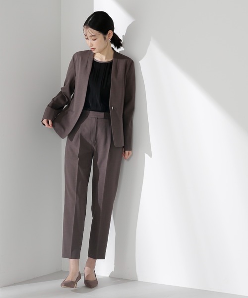 NATURAL BEAUTY BASIC（ナチュラルビューティーベーシック）の「◇＜リネンライクセットアップ＞テーパードパンツ（その他パンツ・レディース・グレイッシュベージュ/チャコールグレー・LARGE/X-SMALL/MEDIUM/SMALL）」の18枚目の写真