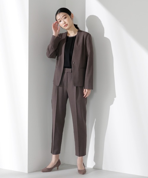 NATURAL BEAUTY BASIC（ナチュラルビューティーベーシック）の「◇＜リネンライクセットアップ＞テーパードパンツ（その他パンツ・レディース・グレイッシュベージュ/チャコールグレー・LARGE/X-SMALL/MEDIUM/SMALL）」の19枚目の写真