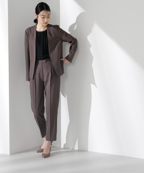 NATURAL BEAUTY BASIC（ナチュラルビューティーベーシック）の「◇＜リネンライクセットアップ＞テーパードパンツ（その他パンツ・レディース・グレイッシュベージュ/チャコールグレー・LARGE/X-SMALL/MEDIUM/SMALL）」の20枚目の写真