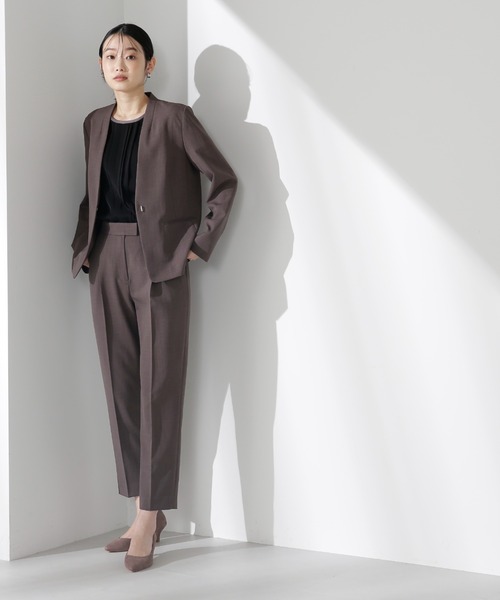 NATURAL BEAUTY BASIC（ナチュラルビューティーベーシック）の「◇＜リネンライクセットアップ＞テーパードパンツ（その他パンツ・レディース・グレイッシュベージュ/チャコールグレー・LARGE/X-SMALL/MEDIUM/SMALL）」の21枚目の写真