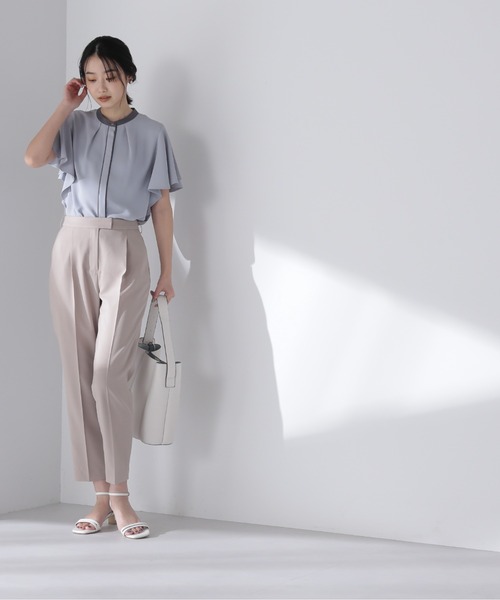 NATURAL BEAUTY BASIC（ナチュラルビューティーベーシック）の「◇＜リネンライクセットアップ＞テーパードパンツ（その他パンツ・レディース・グレイッシュベージュ/チャコールグレー・LARGE/X-SMALL/MEDIUM/SMALL）」の12枚目の写真