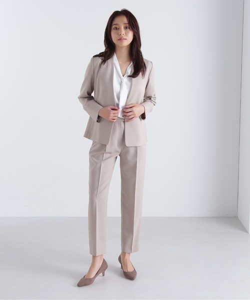 NATURAL BEAUTY BASIC（ナチュラルビューティーベーシック）の「◇＜リネンライクセットアップ＞テーパードパンツ（その他パンツ・レディース・グレイッシュベージュ/チャコールグレー・LARGE/X-SMALL/MEDIUM/SMALL）」の11枚目の写真