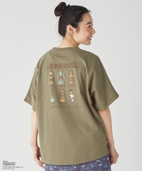 KRIFF MAYER Lady's Collection（クリフメイヤーレディースコレクション）の「スヌーピードルマンT（Tシャツ/カットソー・レディース・カーキ/ライトブラウン/チャコール/カラフル/ナチュラル・LARGE/MEDIUM）」の4枚目の写真