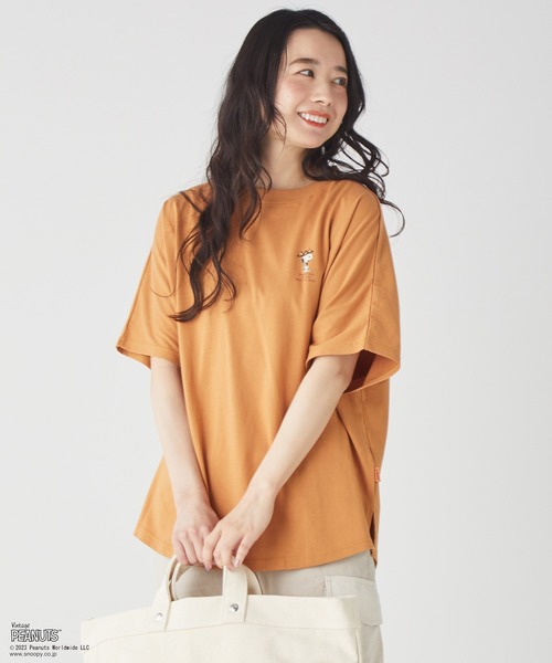 KRIFF MAYER Lady's Collection（クリフメイヤーレディースコレクション）の「スヌーピードルマンT（Tシャツ/カットソー・レディース・カーキ/ライトブラウン/チャコール/カラフル/ナチュラル・LARGE/MEDIUM）」の12枚目の写真