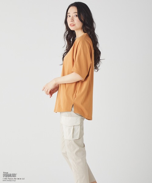 KRIFF MAYER Lady's Collection（クリフメイヤーレディースコレクション）の「スヌーピードルマンT（Tシャツ/カットソー・レディース・カーキ/ライトブラウン/チャコール/カラフル/ナチュラル・LARGE/MEDIUM）」の13枚目の写真