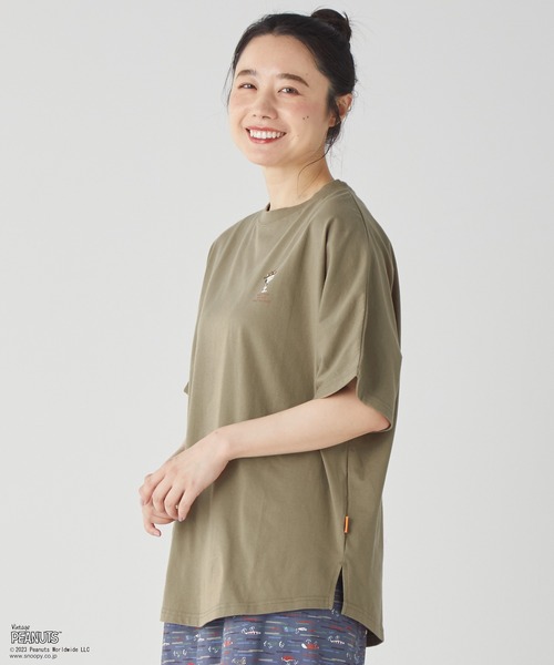 KRIFF MAYER Lady's Collection（クリフメイヤーレディースコレクション）の「スヌーピードルマンT（Tシャツ/カットソー・レディース・カーキ/ライトブラウン/チャコール/カラフル/ナチュラル・LARGE/MEDIUM）」の17枚目の写真