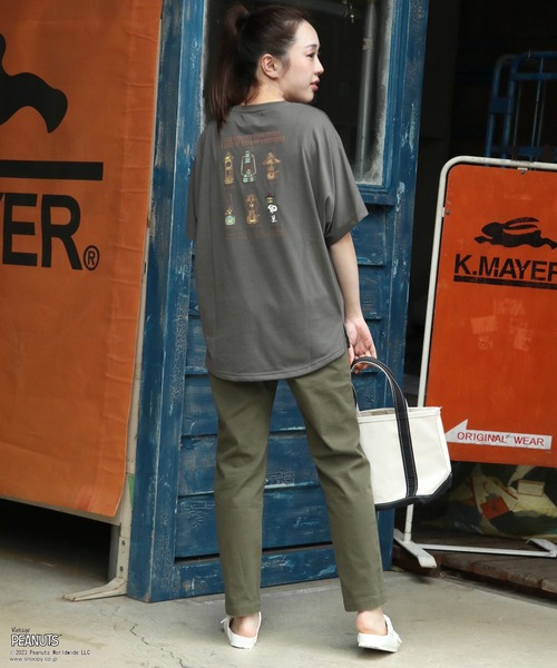KRIFF MAYER Lady's Collection（クリフメイヤーレディースコレクション）の「スヌーピードルマンT（Tシャツ/カットソー・レディース・カーキ/ライトブラウン/チャコール/カラフル/ナチュラル・LARGE/MEDIUM）」の18枚目の写真