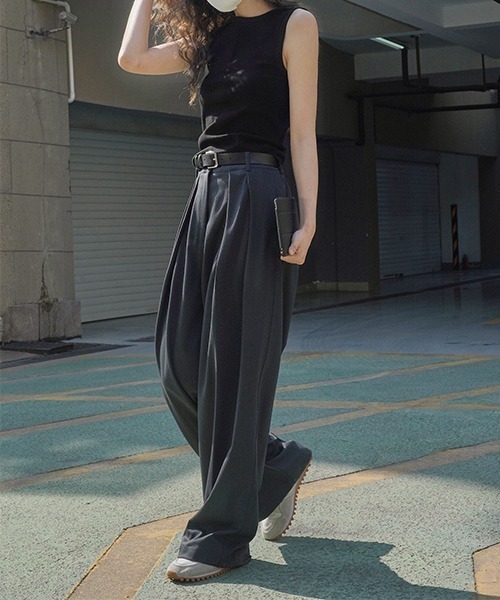 chuclla(チュクラ)の「ノースリーブ リブトップス chw23s052(タンクトップ・レディース・ホワイト/グレー/ブラック・FREE)」の13枚目の写真