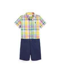 POLO RALPH LAUREN CHILDRENSWEAR（ポロ ラルフ ローレン チルドレンズウェア）の「プラッド ポプリン シャツ & チノ ショートパンツ セット（ベビーギフト・キッズ）」