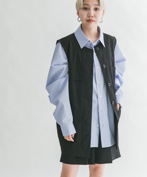 KBF（ケイビーエフ）の「カットオフミリタリーベスト（ベスト・レディース・ブラック/ベージュ/カーキ・ONE）」の5枚目の写真