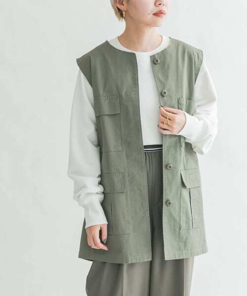 KBF（ケイビーエフ）の「カットオフミリタリーベスト（ベスト・レディース・ブラック/ベージュ/カーキ・ONE）」の12枚目の写真