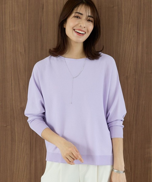 Elura(エルーラ)の「<2024春登場>サラサラタッチボートネックニット(ニット/セーター・レディース・ブルー系その他3/レッド/オフホワイト/ブラック/ボルドー/グリーン系その他4/ブルー/グリーン/ネイビー/ピンク系その他7/レッド系その他5/ブルー系その他5/ブラウン系その他2/ラベンダー/ライトイエロー/ライトベージュ/マスタード・LARGE/MEDIUM/SMALL)」の11枚目の写真