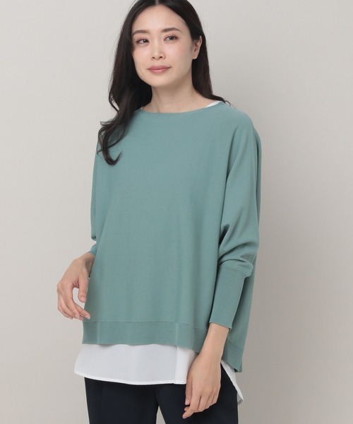 Elura(エルーラ)の「<2024春登場>サラサラタッチボートネックニット(ニット/セーター・レディース・ブルー系その他3/レッド/オフホワイト/ブラック/ボルドー/グリーン系その他4/ブルー/グリーン/ネイビー/ピンク系その他7/レッド系その他5/ブルー系その他5/ブラウン系その他2/ラベンダー/ライトイエロー/ライトベージュ/マスタード・LARGE/MEDIUM/SMALL)」の6枚目の写真