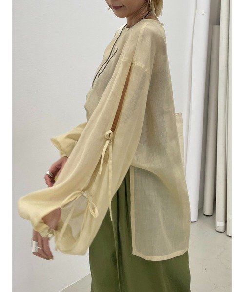 BLACK BY MOUSSY(ブラックバイマウジー)の「sheer blouse(シアーブラウス)(シャツ/ブラウス・レディース・ホワイト/ライトベージュ/グリーン・FREE)」の10枚目の写真