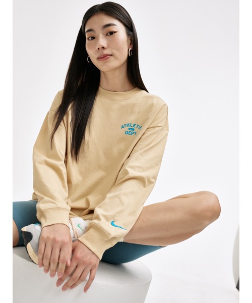 NIKE（ナイキ）の「ナイキ スポーツウェア ウィメンズ ロングスリーブ トップ / Nike Sportswear Women's Long-Sleeve Top＜XS-2XL 展開＞（Tシャツ/カットソー・レディース・ブラウン系その他2/ブラック/クリーム・XS/S/2XL/L/M/XL）」の5枚目の写真