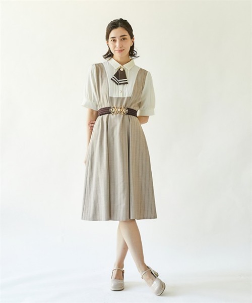 axesfemmeタイ付きワンピース axes femme（アクシーズファム）の「タイ付ワンピース