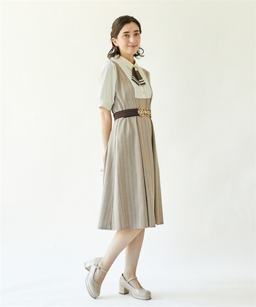 axes femme（アクシーズファム）の「タイ付重ね着風ストライプ