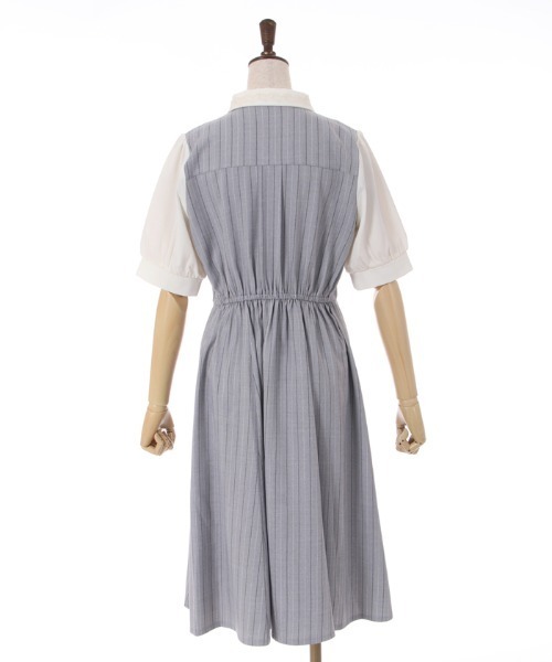 axes femme（アクシーズファム）の「タイ付重ね着風ストライプ