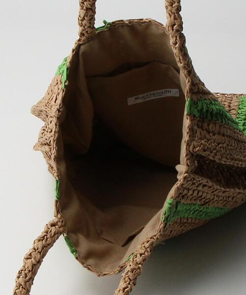 BEAUTY&YOUTH UNITED ARROWS(ビューティーアンドユースユナイテッドアローズ)の「ペーパー ストライプ トートバッグ/かごバッグ(かごバッグ・レディース・ピンク/ライム・FREE)」の13枚目の写真