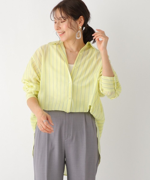 LEPSIM(レプシィム)の「アソートシアー長袖シャツ 177298(シャツ/ブラウス・レディース・ブラック/ベージュ/ピンク/オフホワイト/イエロー/ブルー・FREE)」の5枚目の写真