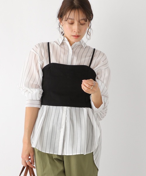 LEPSIM(レプシィム)の「アソートシアー長袖シャツ 177298(シャツ/ブラウス・レディース・ブラック/ベージュ/ピンク/オフホワイト/イエロー/ブルー・FREE)」の9枚目の写真