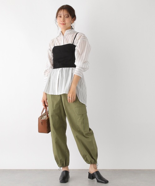 LEPSIM(レプシィム)の「アソートシアー長袖シャツ 177298(シャツ/ブラウス・レディース・ブラック/ベージュ/ピンク/オフホワイト/イエロー/ブルー・FREE)」の11枚目の写真