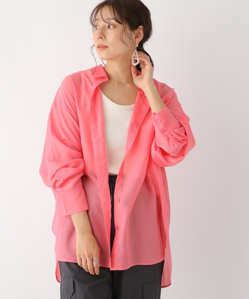 LEPSIM(レプシィム)の「アソートシアー長袖シャツ 177298(シャツ/ブラウス・レディース・ブラック/ベージュ/ピンク/オフホワイト/イエロー/ブルー・FREE)」の15枚目の写真