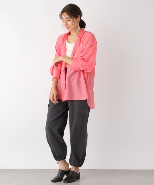 LEPSIM(レプシィム)の「アソートシアー長袖シャツ 177298(シャツ/ブラウス・レディース・ブラック/ベージュ/ピンク/オフホワイト/イエロー/ブルー・FREE)」の16枚目の写真