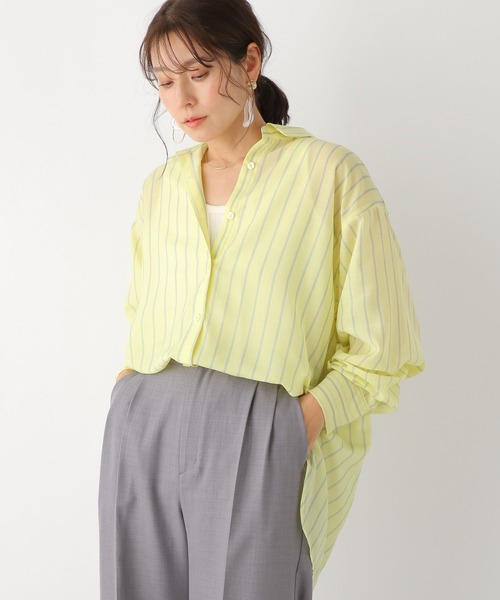 LEPSIM(レプシィム)の「アソートシアー長袖シャツ 177298(シャツ/ブラウス・レディース・ブラック/ベージュ/ピンク/オフホワイト/イエロー/ブルー・FREE)」の20枚目の写真