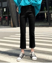 kirakiraShop（キラキラショップ）の「カットオフ ストレート デニムパンツ（デニムパンツ）」