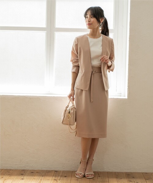 index（インデックス）の「◆≪エマール検証済 洗える≫セットアップ対応 ベルト付タイトスカート【洗濯機洗い可/接触冷感/イージーケア等】（スカート・レディース・チャコールグレー/ブラック/キャメル/グリーン・36/38/40/42）」の7枚目の写真