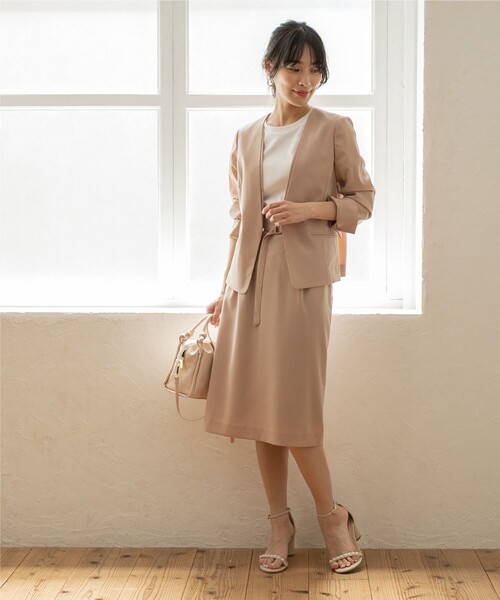 index（インデックス）の「◆≪エマール検証済 洗える≫セットアップ対応 ベルト付タイトスカート【洗濯機洗い可/接触冷感/イージーケア等】（スカート・レディース・チャコールグレー/ブラック/キャメル/グリーン・36/38/40/42）」の12枚目の写真