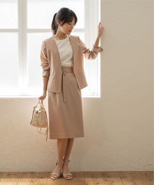 index（インデックス）の「◆≪エマール検証済 洗える≫セットアップ対応 ベルト付タイトスカート【洗濯機洗い可/接触冷感/イージーケア等】（スカート・レディース・チャコールグレー/ブラック/キャメル/グリーン・36/38/40/42）」の17枚目の写真