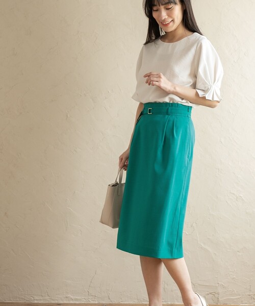 index（インデックス）の「◆≪エマール検証済 洗える≫セットアップ対応 ベルト付タイトスカート【洗濯機洗い可/接触冷感/イージーケア等】（スカート・レディース・チャコールグレー/ブラック/キャメル/グリーン・36/38/40/42）」の22枚目の写真