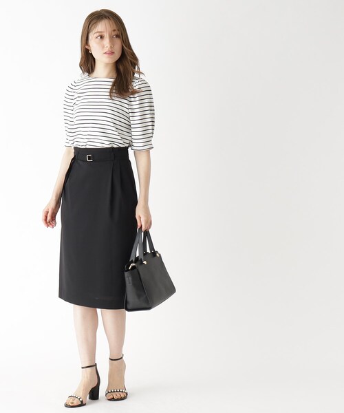 index（インデックス）の「◆≪エマール検証済 洗える≫セットアップ対応 ベルト付タイトスカート【洗濯機洗い可/接触冷感/イージーケア等】（スカート・レディース・チャコールグレー/ブラック/キャメル/グリーン・36/38/40/42）」の8枚目の写真