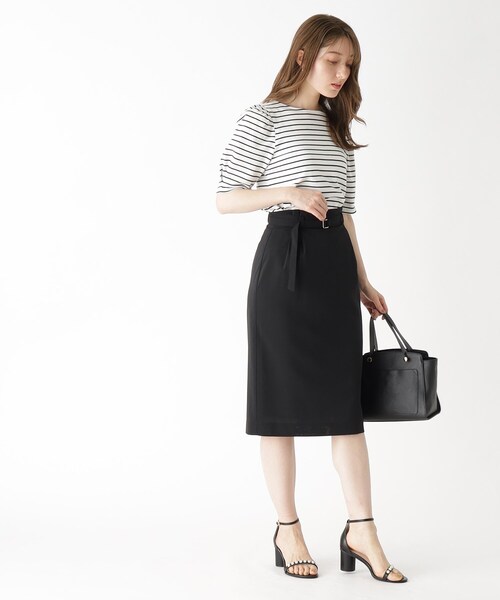 index（インデックス）の「◆≪エマール検証済 洗える≫セットアップ対応 ベルト付タイトスカート【洗濯機洗い可/接触冷感/イージーケア等】（スカート・レディース・チャコールグレー/ブラック/キャメル/グリーン・36/38/40/42）」の13枚目の写真