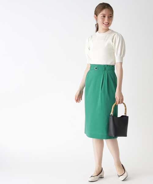 index（インデックス）の「◆≪エマール検証済 洗える≫セットアップ対応 ベルト付タイトスカート【洗濯機洗い可/接触冷感/イージーケア等】（スカート・レディース・チャコールグレー/ブラック/キャメル/グリーン・36/38/40/42）」の19枚目の写真