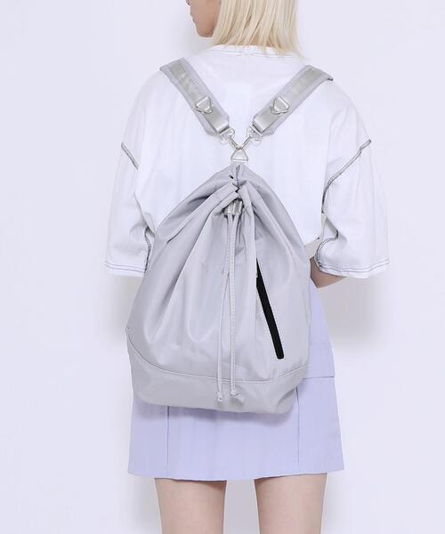 Figments(フィグメンツ)の「巾着バックパック(バックパック/リュック・レディース・ブラック/シルバー・FREE)」の15枚目の写真